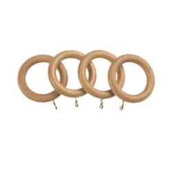 Universal Wooden 28mm Curtain Rings Natural 4 Pack