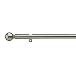 Universal Metal Eyelet Curtain Pole Satin Steel 28mm x 2.4m