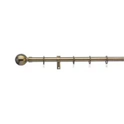 Universal Metal Extendable Curtain Pole Antique Brass 16/19mm x 1.2-2m