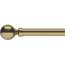 Universal Metal Bay Window Curtain Pole Antique Brass 28mm x 3m