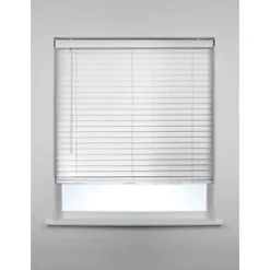 PVC Venetian Non-Blackout Faux Wood Blind White 1200 x 1600mm Drop
