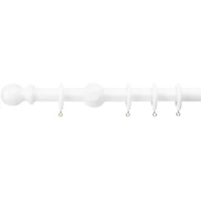 Universal Wooden Curtain Pole White 28mm x 3m 1 Universal Wooden Curtain Pole White 28mm x 3m