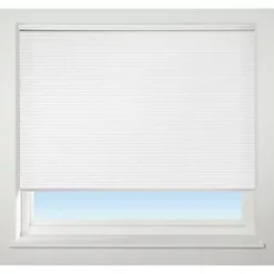 Polyester Cordless Pleated Non-Blackout Blind White 1300 x 1600mm Drop