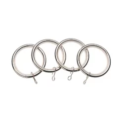Universal Metal 28mm Curtain Rings Stainless Steel 4 Pack
