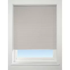 Polyester Cordless Pleated Non-Blackout Blind Light Grey 1400 x 1600mm Drop