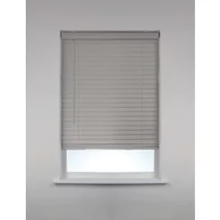 PVC Venetian Non-Blackout Faux Wood Blind Grey 600 x 1600mm Drop