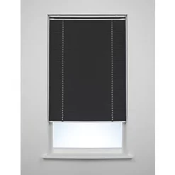 Aluminium Cordless Venetian Non-Blackout Blind Black 750 x 1800mm Drop