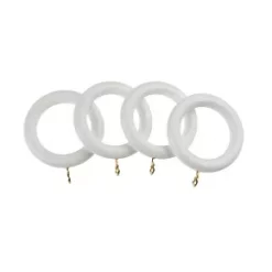 Universal Wooden 28mm Curtain Rings White 4 Pack