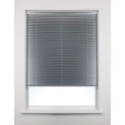 Aluminium Cordless Venetian Non-Blackout Blind Silver 1500 x 1800mm Drop