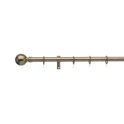 Universal Metal Extendable Curtain Pole Antique Brass 19mm x 1800-3200mm
