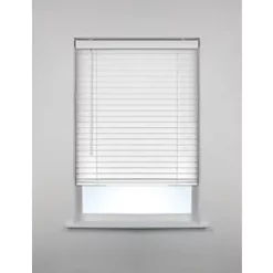 PVC Venetian Non-Blackout Faux Wood Blind White 900 x 1600mm Drop