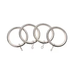 Universal Metal 19mm Curtain Rings Stainless Steel 4 Pack