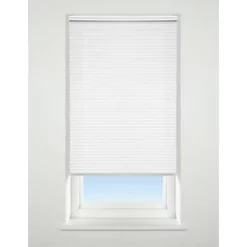 Polyester Cordless Pleated Non-Blackout Blind White 700 x 1600mm Drop