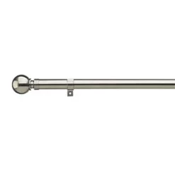 Universal Metal Eyelet Curtain Pole Satin Steel 28mm x 3m