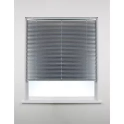 Aluminium Cordless Venetian Non-Blackout Blind Silver 1200 x 1200mm Drop