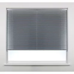 Aluminium Cordless Venetian Non-Blackout Blind Silver 1800 x 1200mm Drop