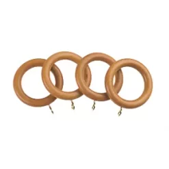 Universal Wooden 28mm Curtain Rings Antique Pine 4 Pack