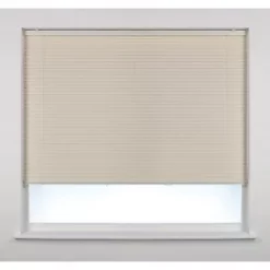 Aluminium Cordless Venetian Non-Blackout Blind Cream 1350 x 1200mm Drop
