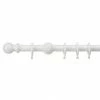 Universal Wooden Curtain Pole White 28mm x 2.4m