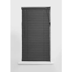 Universal PVC Venetian Non-Blackout Blind Black 600 x 1600mm Drop