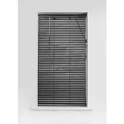 Universal Aluminium Venetian Non-Blackout Blind Black 1350 x 1600mm Drop