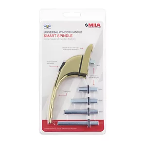 Mila LH/RH ProLinea Espagnolette uPVC Window Handle Polished Gold 2 Mila LH/RH ProLinea Espagnolette uPVC Window Handle Polished Gold - Image 2