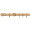 Universal Wooden Curtain Pole Natural 28mm x 1.8m