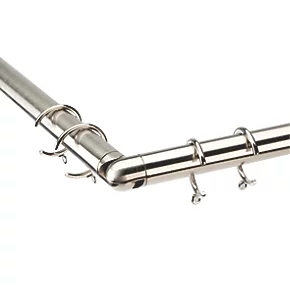 Universal Metal Bay Window Curtain Pole Satin Steel 28mm x 5m 2 Universal Metal Bay Window Curtain Pole Satin Steel 28mm x 5m - Image 2