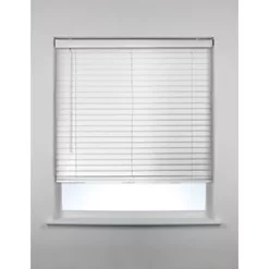 PVC Venetian Non-Blackout Faux Wood Blind White 1800 x 1600mm Drop