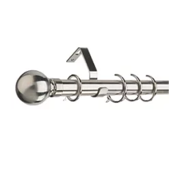 Window Furniture Sales 13 Universal Metal Bay Window Curtain Pole Satin Steel 28mm x 3m